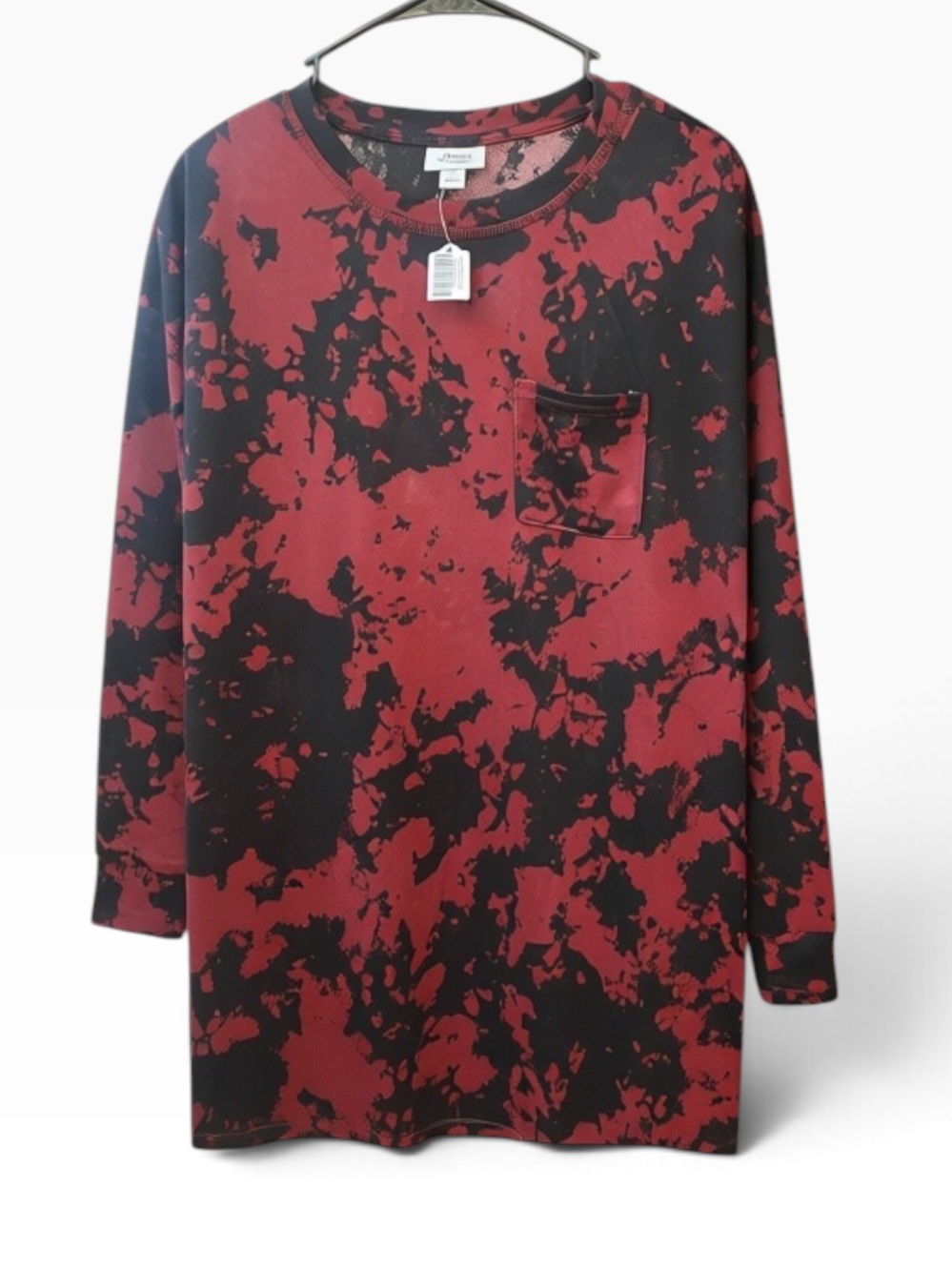Brand new with tags! Jenni intimidates See-through Tie-Dye Knit Shirt. Wine